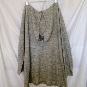 Divided Gray Hooded V-Neck Sweater Dress